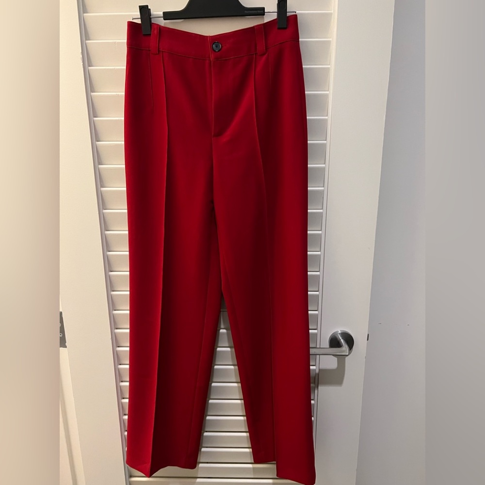 Zara red trousers